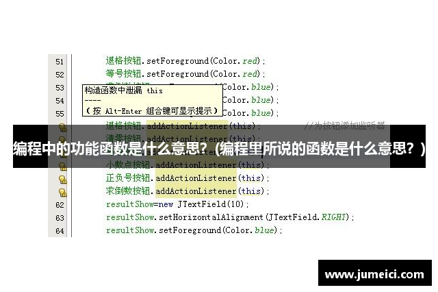 编程中的功能函数是什么意思？(编程里所说的函数是什么意思？)