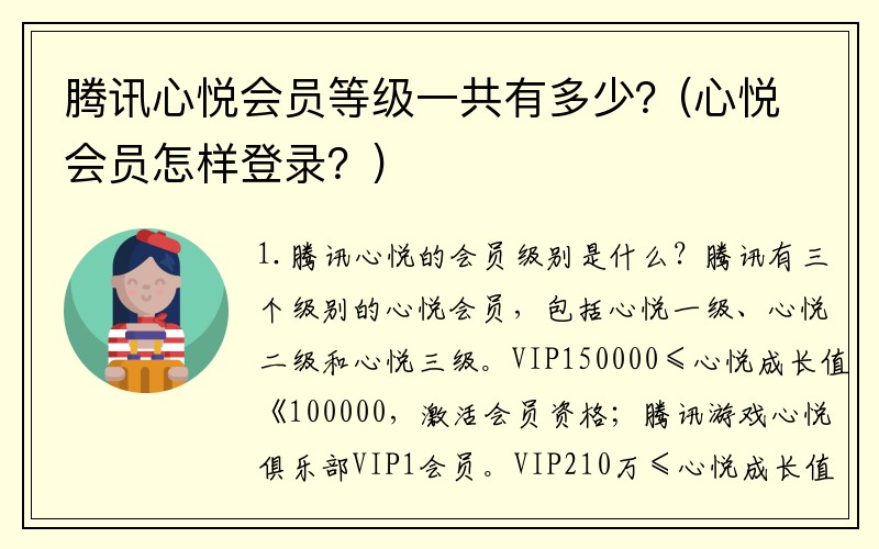 腾讯心悦会员等级一共有多少？(心悦会员怎样登录？)